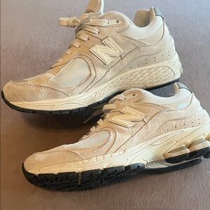 New Balance Cream and Tan Athletic Shoes 2002R